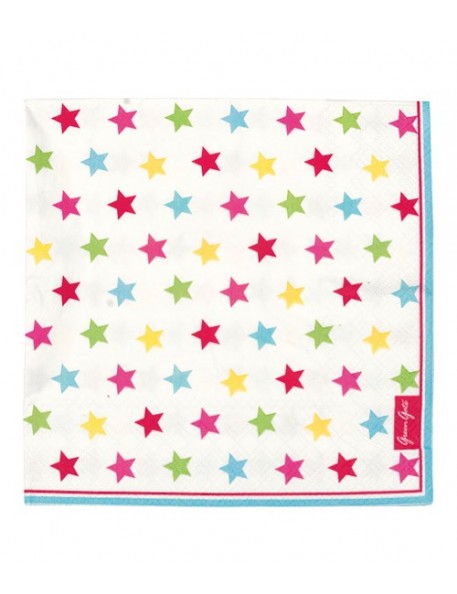 Greengate - 20 Paper Napkins - Star multicolour