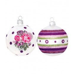 Greengate - Xmas Ball Lina/Josephine Plum - 4 Pcs