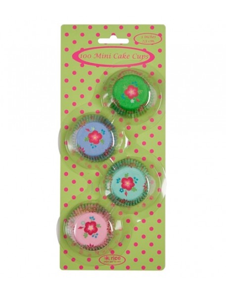 RICE - 100 Mini Cake Cups - flower