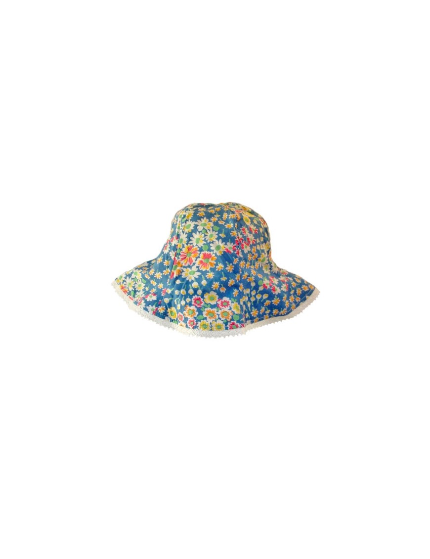chapeau réversible à fleurs rétro whip cream