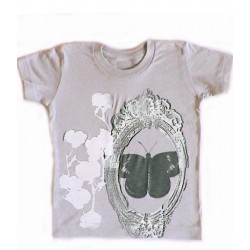 Shirin Crew tee with butterfly, mirror and cottonball prints