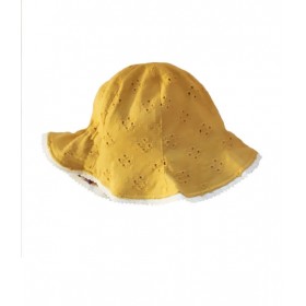 whip cream reversible hat - mustard