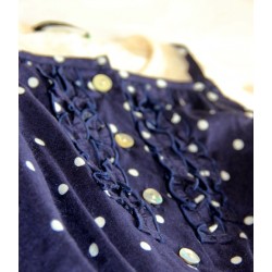 whip cream navy jumpsuit wigth dots