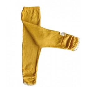 6y- whip cream leggings pants - mustard