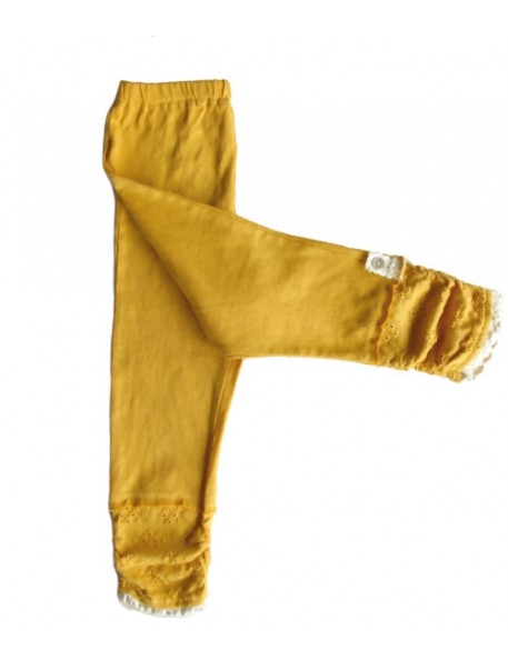 6y- whip cream leggings pants - mustard
