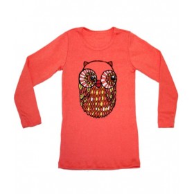 4a t-shirt fille corail avec hibou misha lulu