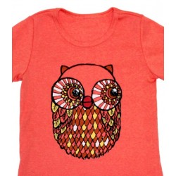 4a t-shirt fille corail avec hibou misha lulu