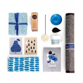 Darling Clementine - Harvest Gift Wrap Blue Dots