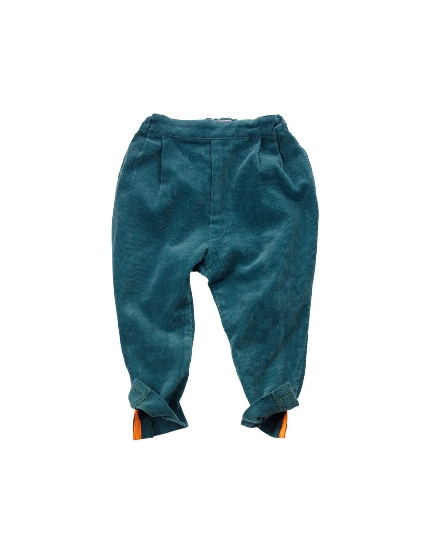 pantalon velours jodhpur bleu pétrole franky grow