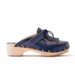 sabots cuir bleu marine mariel april showers by polder