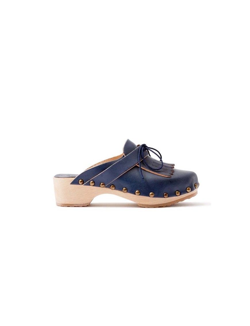 sabots cuir bleu marine mariel april showers by polder