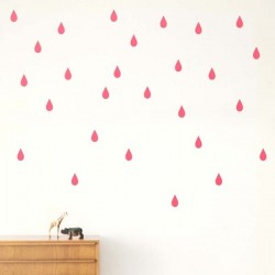 FERM LIVING - Mini drops Wallsticker -neon