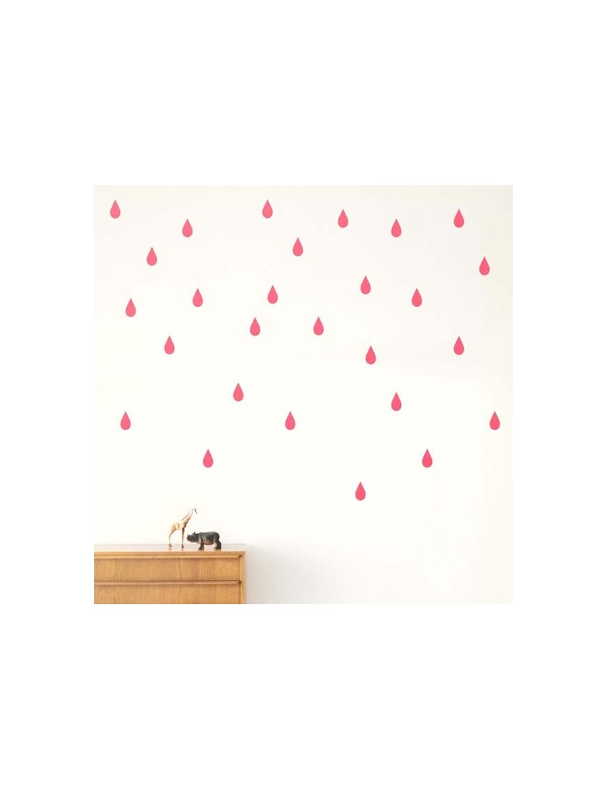 FERM LIVING - Planche de Stickers Mini Gouttes - rose fluo